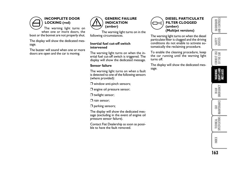 FIAT Stilo User Manual | Page 164 / 274