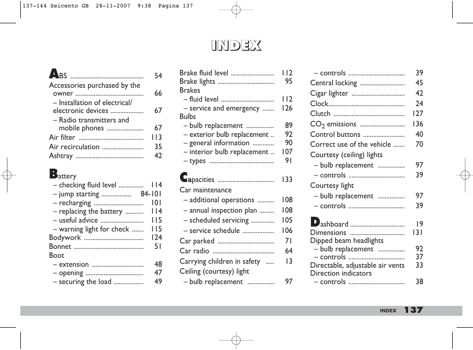 FIAT 600 User Manual | Page 138 / 146