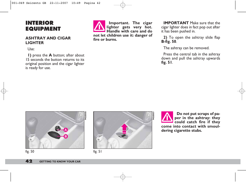 Interior equipment | FIAT 600 User Manual | Page 43 / 146