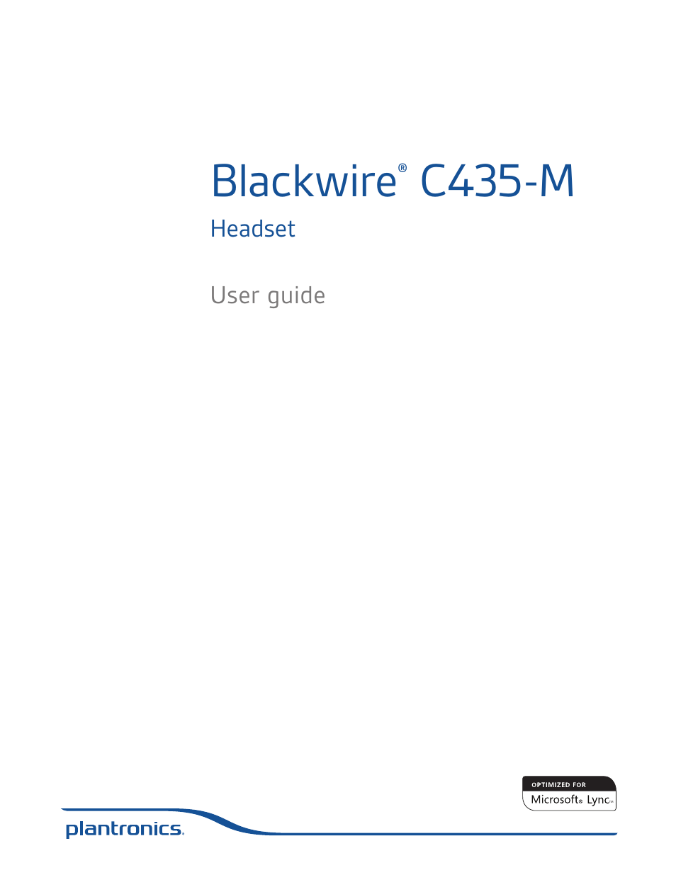 Plantronics Blackwire 435-M User Manual | 14 pages