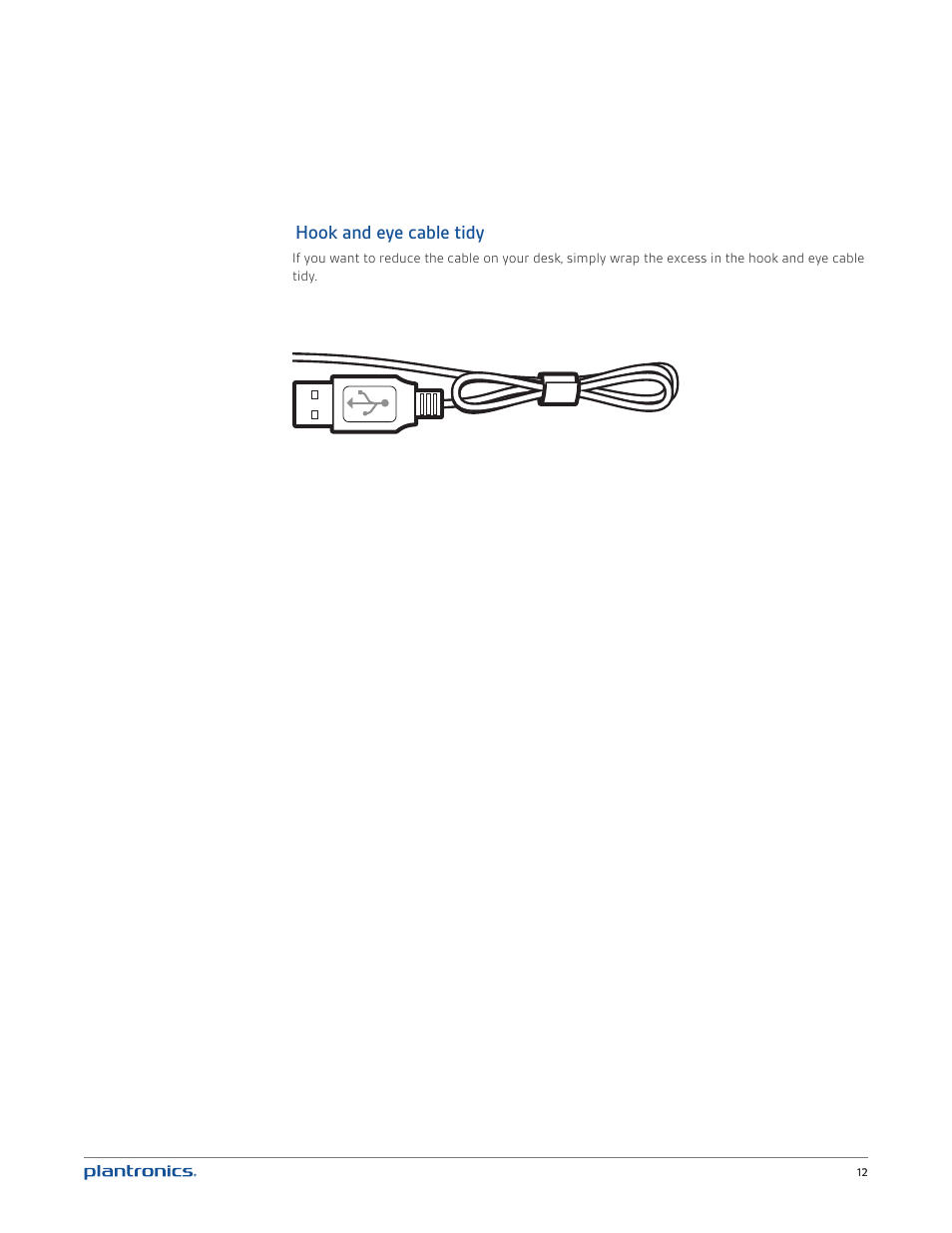 Hook and eye cable tidy | Plantronics Blackwire 435-M User Manual | Page 12 / 14