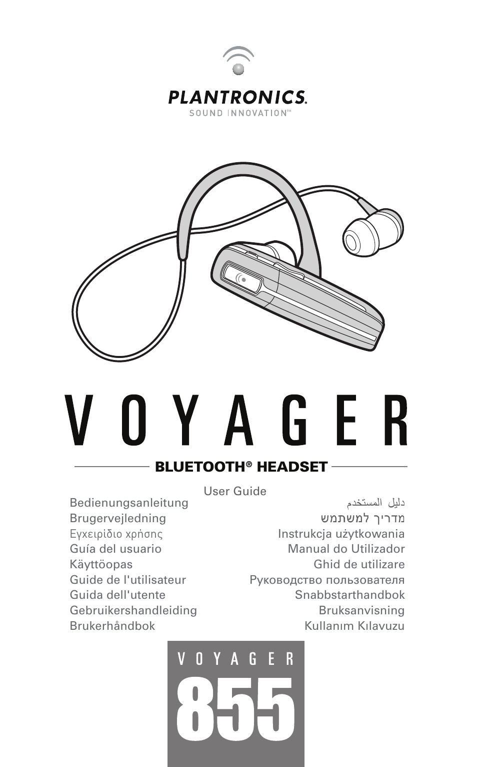Plantronics Voyager 855 Stereo Bluetooth Headset User Manual | 20 pages