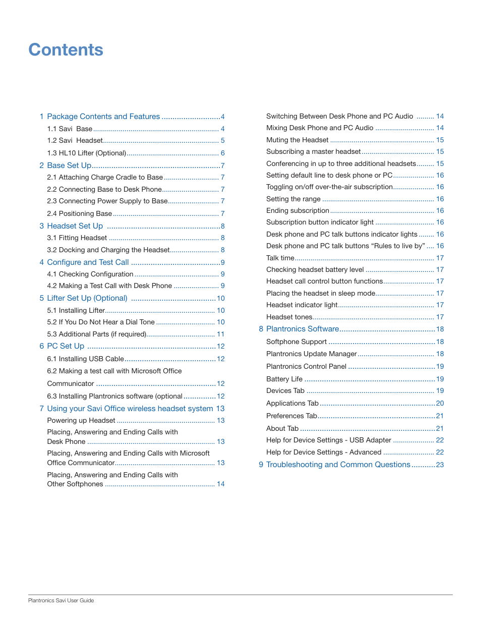 Plantronics Savi Office WO201 User Manual | Page 3 / 25
