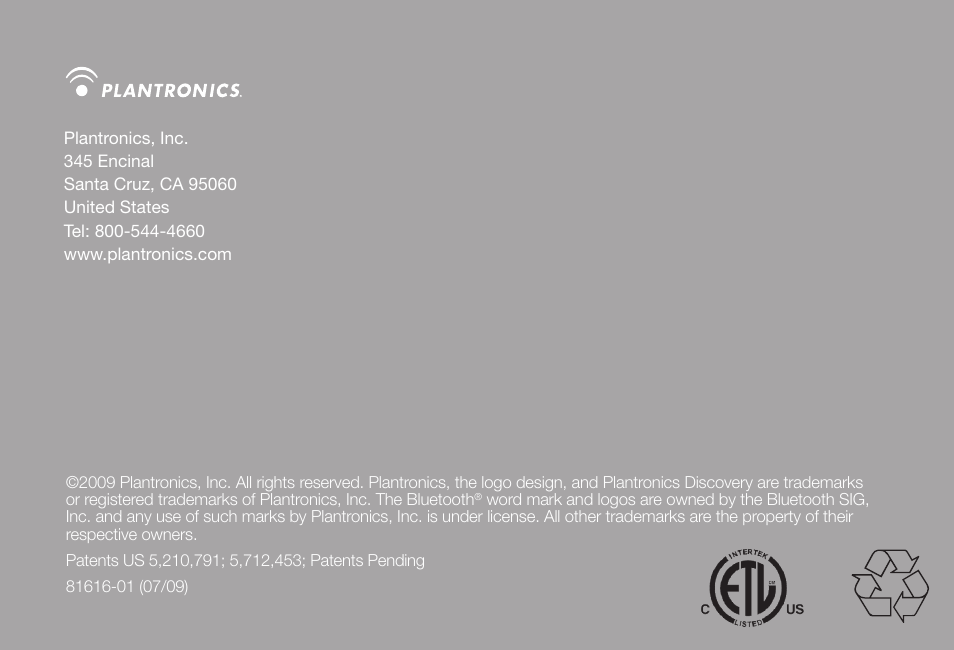 Plantronics Discovery 975 User Manual | Page 21 / 21