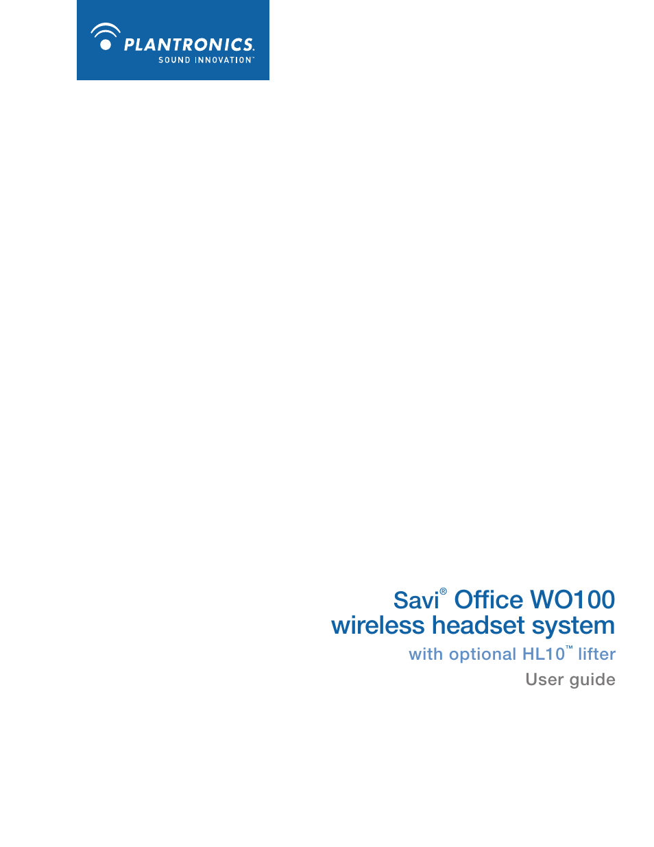 Plantronics Savi Office WO100 User Manual | 25 pages