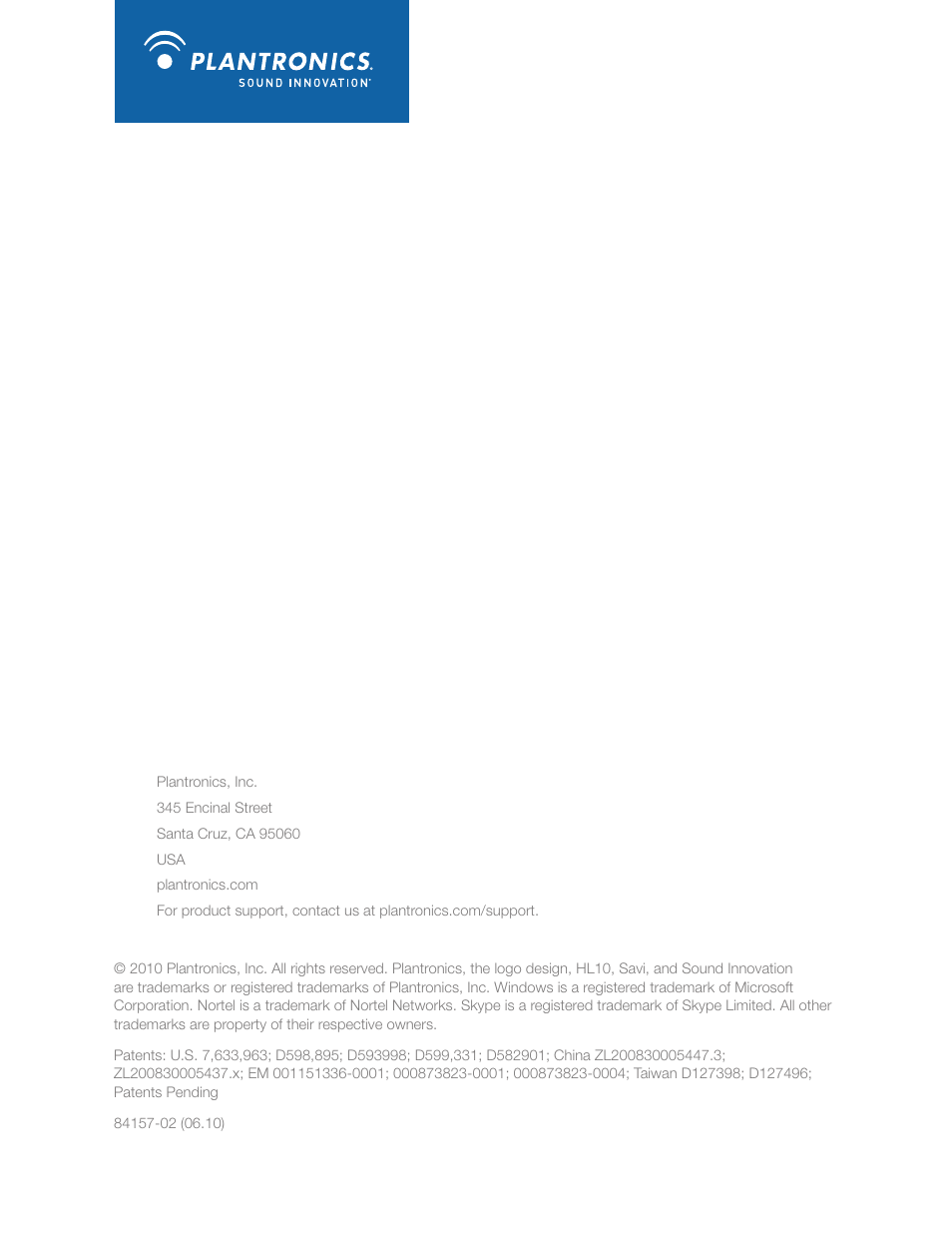 Plantronics Savi Office WO100 User Manual | Page 25 / 25