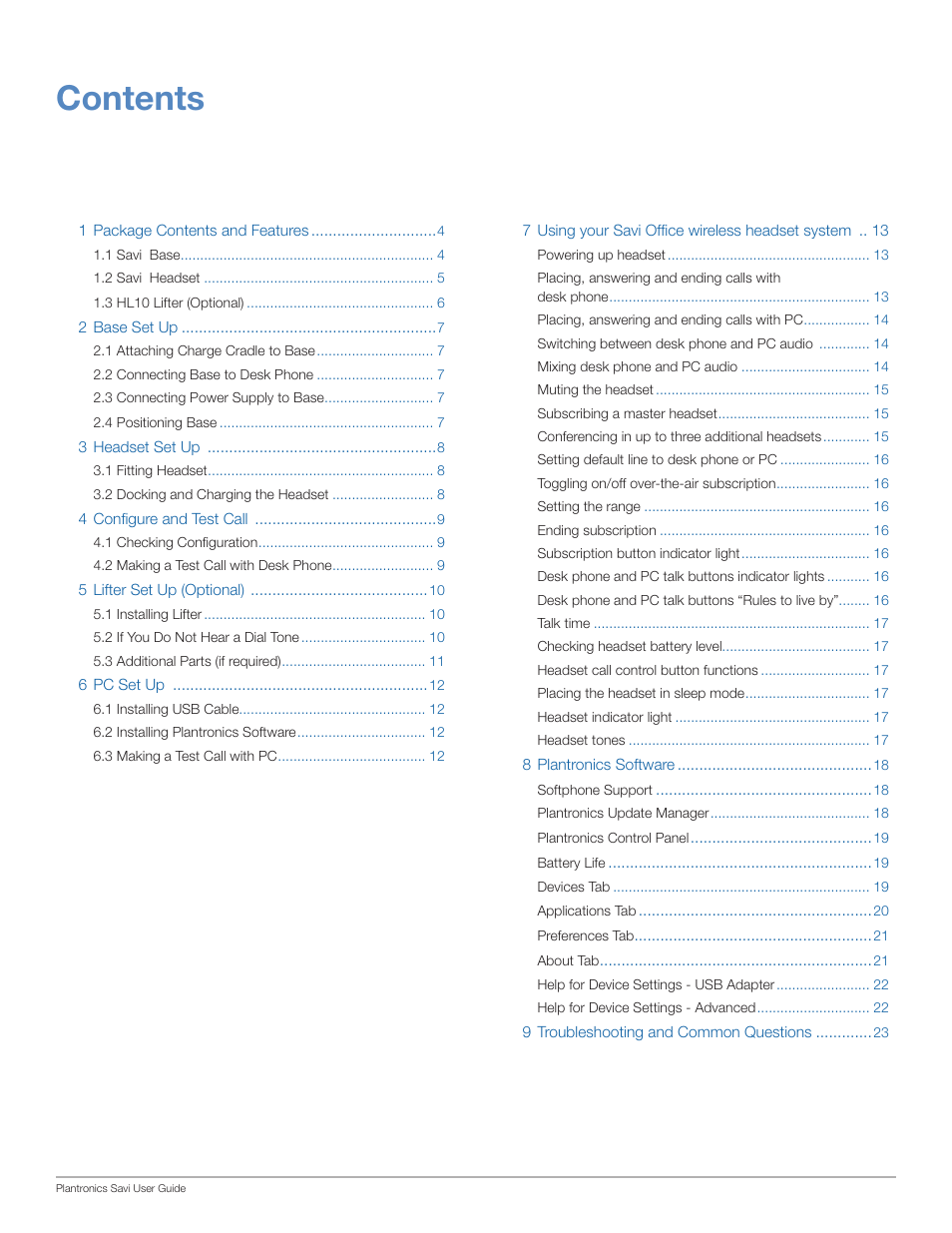 Plantronics Savi Office WO100 User Manual | Page 3 / 25