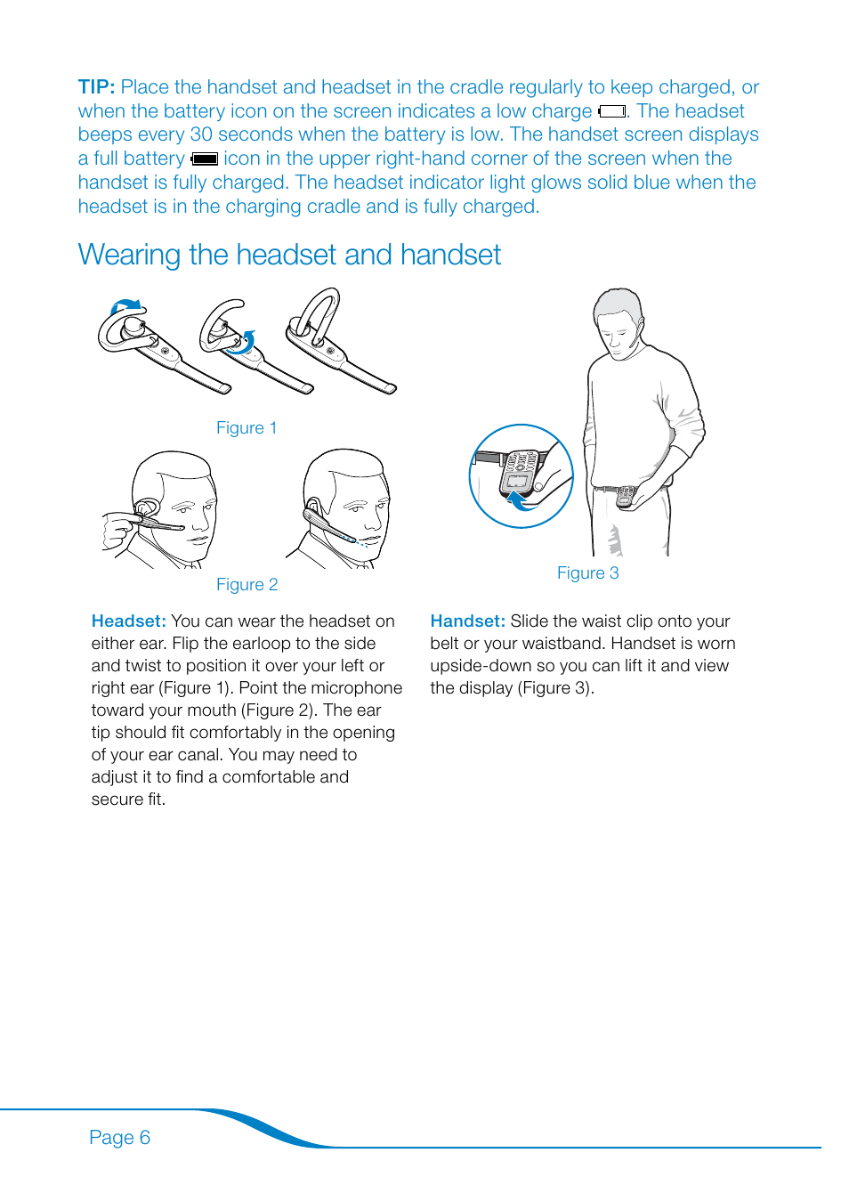 Wearing the headset and handset | Plantronics Calisto Pro Series User Manual | Page 12 / 60