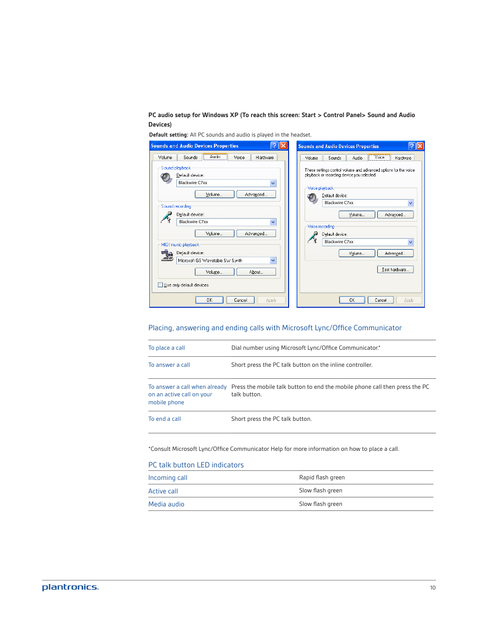 Plantronics Blackwire C720M User Manual | Page 10 / 23
