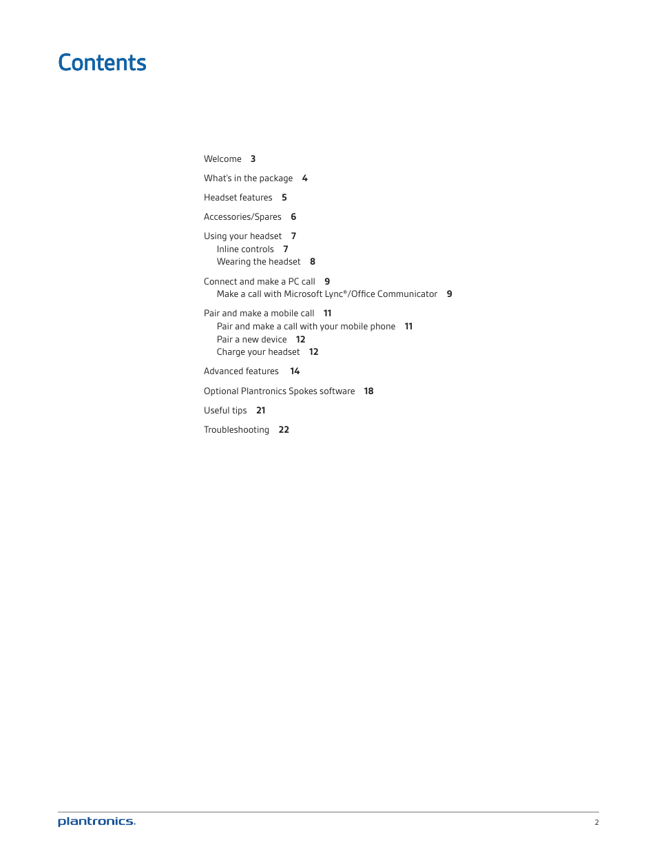 Plantronics Blackwire C720M User Manual | Page 2 / 23