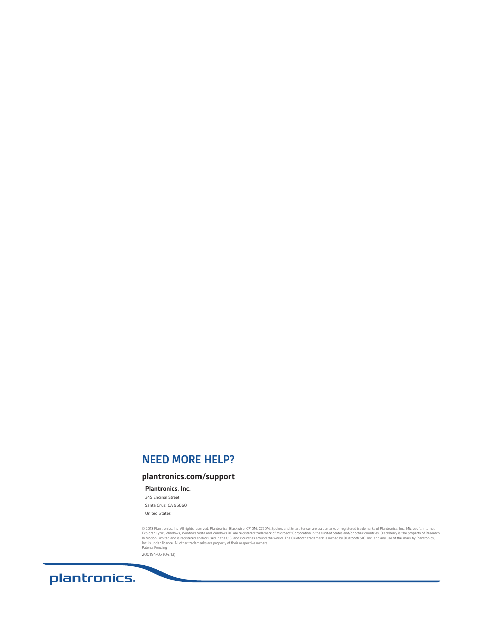 Need more help | Plantronics Blackwire C720M User Manual | Page 23 / 23