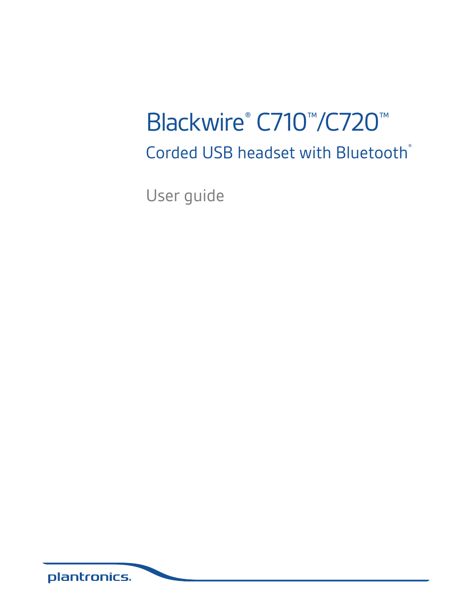 Plantronics Blackwire C720 User Manual | 23 pages