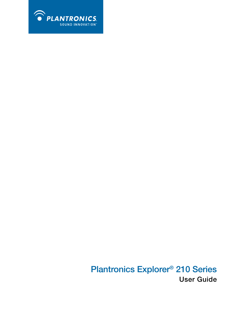 Plantronics Explorer 210 User Manual | 18 pages