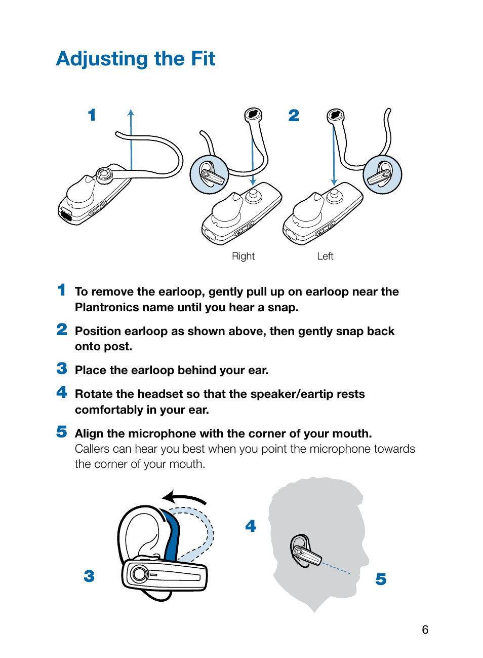 Adjusting the fit | Plantronics Explorer 210 User Manual | Page 10 / 18