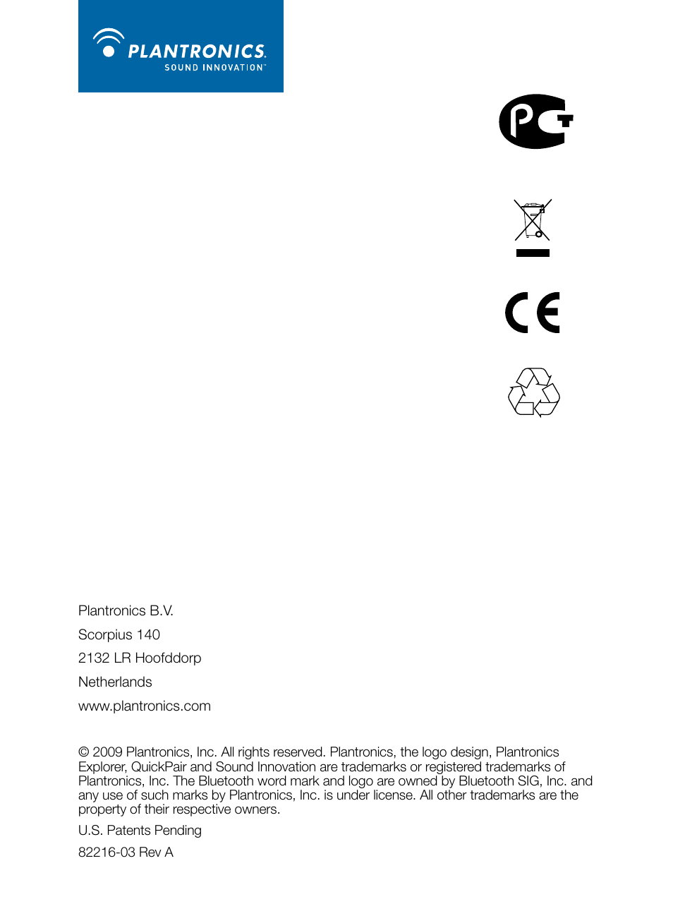 Plantronics Explorer 210 User Manual | Page 18 / 18