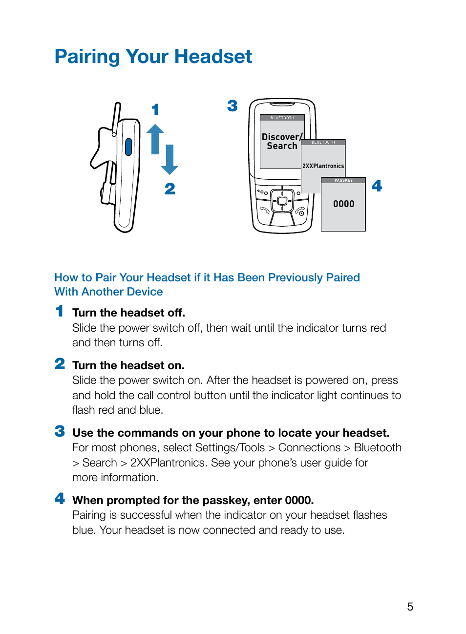 Pairing your headset | Plantronics Explorer 210 User Manual | Page 9 / 18