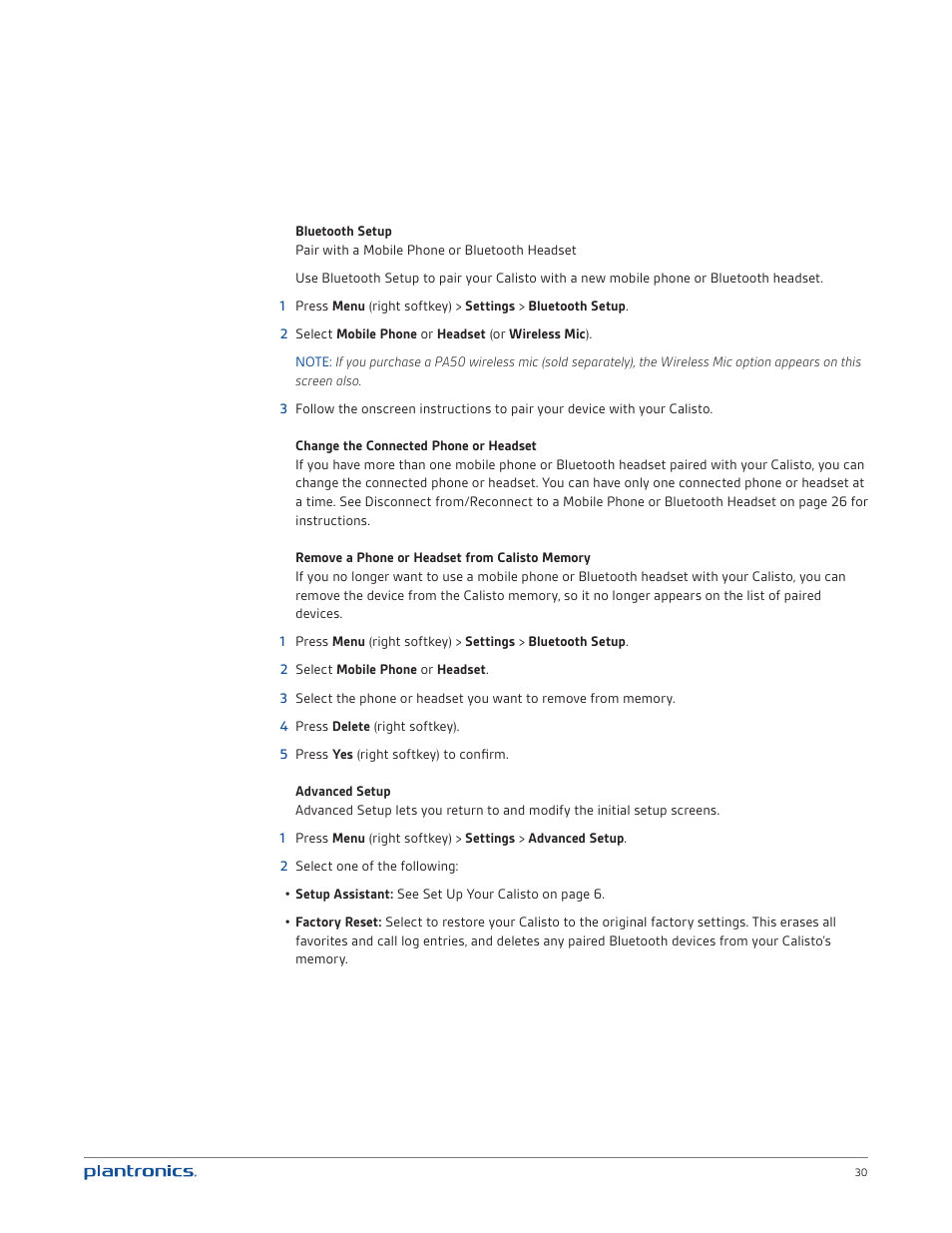 Plantronics Calisto 835 User Manual | Page 30 / 39