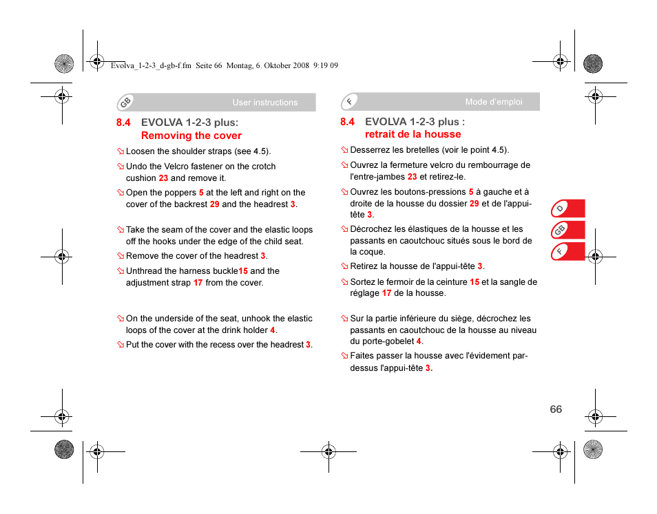 Britax EVOLVA 123 Plus User Manual | Page 68 / 251