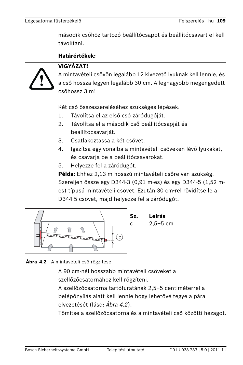 Határértékek | Bosch FAD-420-HS-EN Duct Smoke Detector User Manual | Page 109 / 224