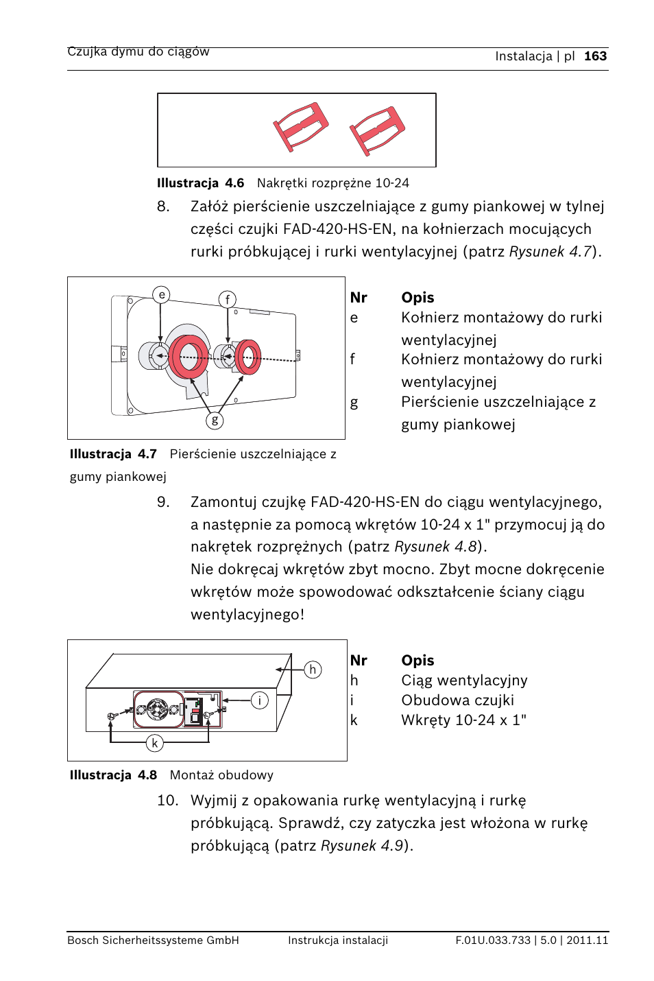 Bosch FAD-420-HS-EN Duct Smoke Detector User Manual | Page 163 / 224