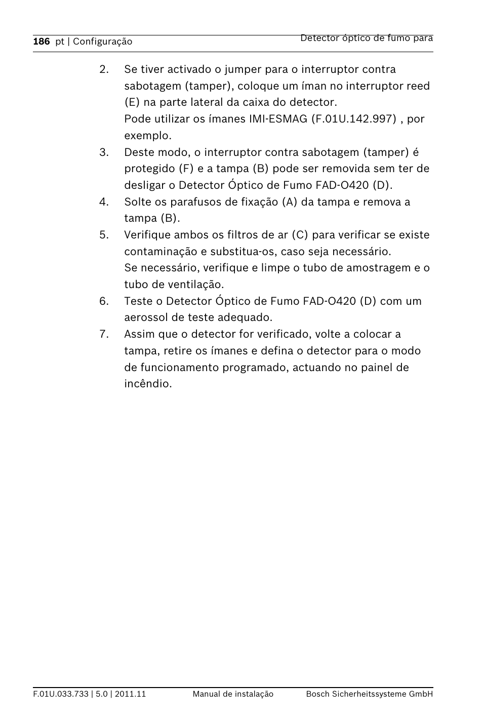 Bosch FAD-420-HS-EN Duct Smoke Detector User Manual | Page 186 / 224