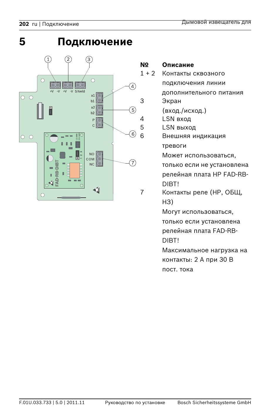 5 подключение, 5подключение | Bosch FAD-420-HS-EN Duct Smoke Detector User Manual | Page 202 / 224
