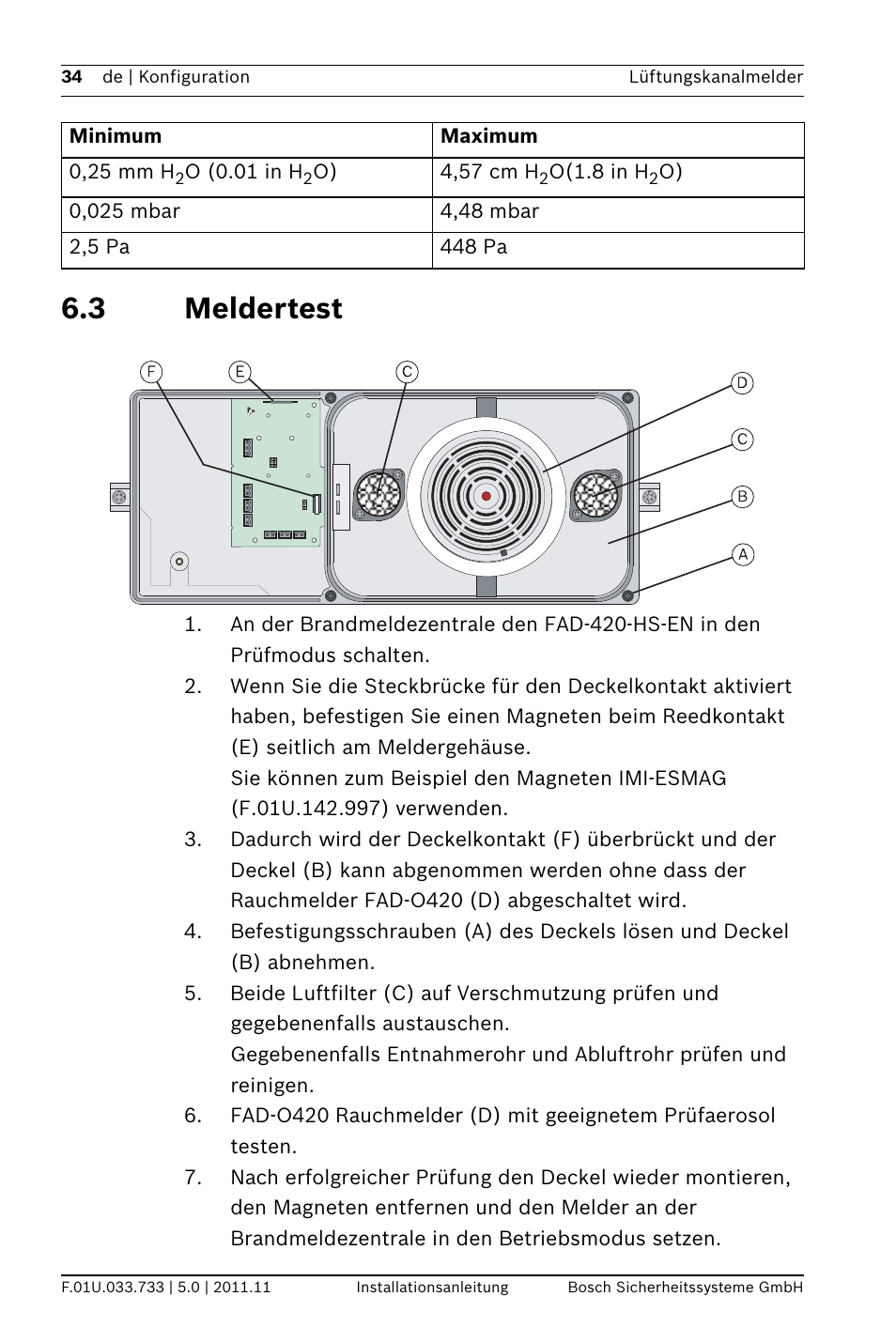 3 meldertest | Bosch FAD-420-HS-EN Duct Smoke Detector User Manual | Page 34 / 224