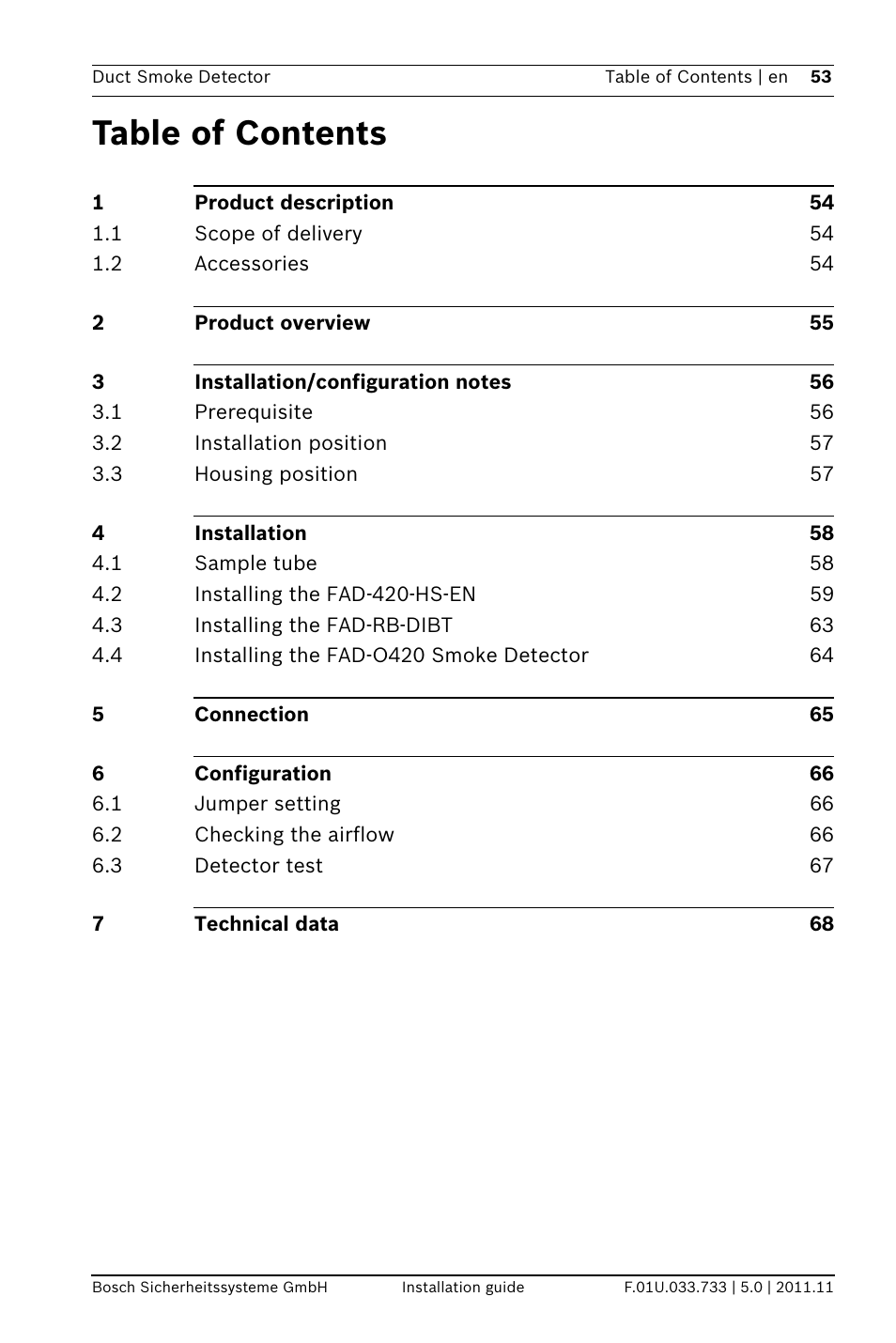 Bosch FAD-420-HS-EN Duct Smoke Detector User Manual | Page 53 / 224