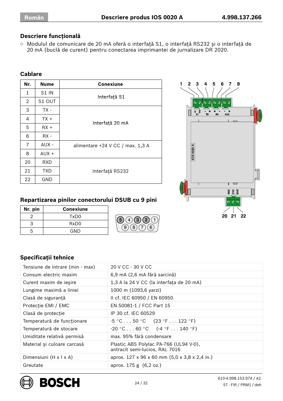 Bosch IOS 0020 A 20 mA Communication Module User Manual | Page 24 / 32