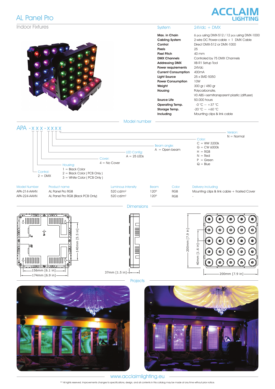 Acclaim, Al panel pro, X x x - x x x x | Lighting | Acclaim Lighting AL Panel Pro User Manual | Page 2 / 2