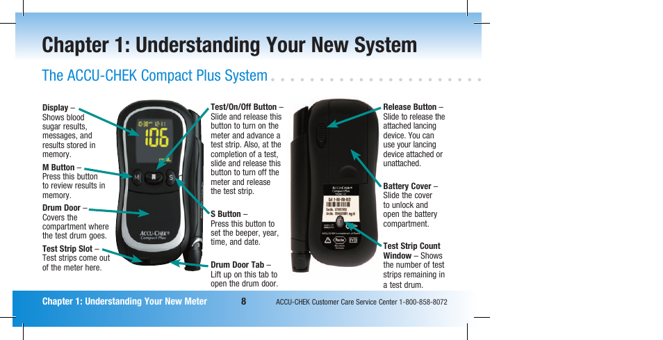 Chapter 1: understanding your new system, The accu-chek compact plus system | Accu-Chek Compact Plus User Manual | Page 10 / 196