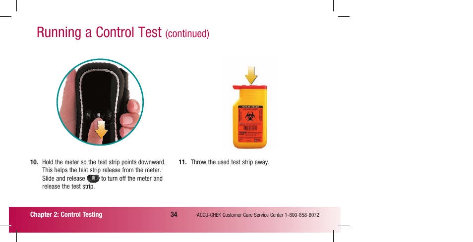 Running a control test, Continued) | Accu-Chek Compact Plus User Manual | Page 36 / 196