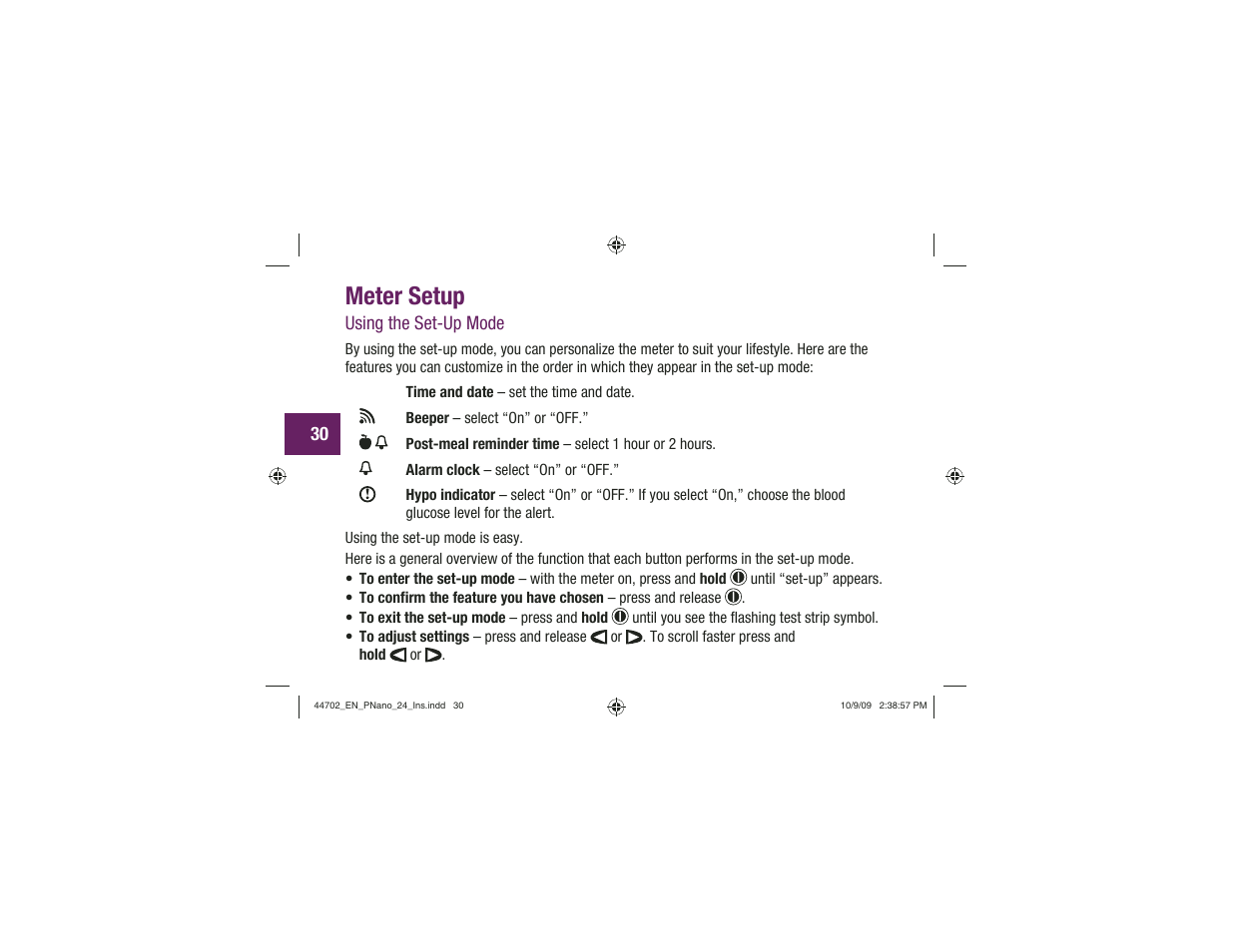 Meter setup | Акку-Чек Перформа Нано User Manual | Page 32 / 332