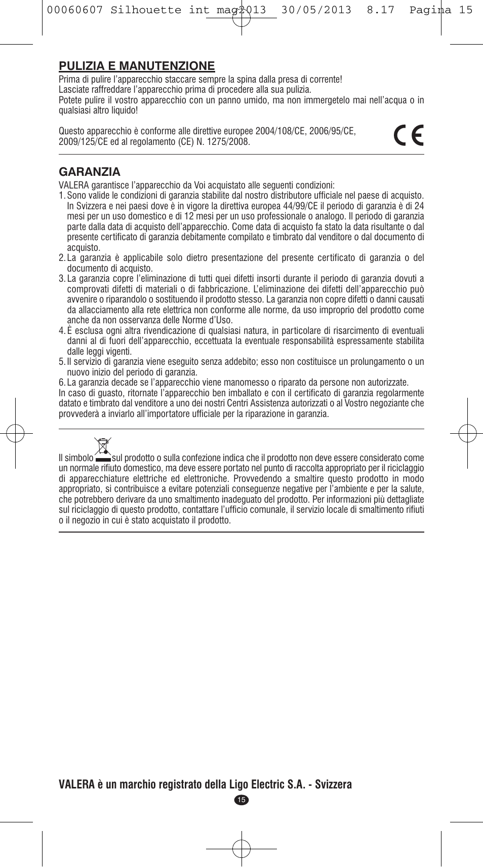 VALERA SILHOUETTE User Manual | Page 13 / 78