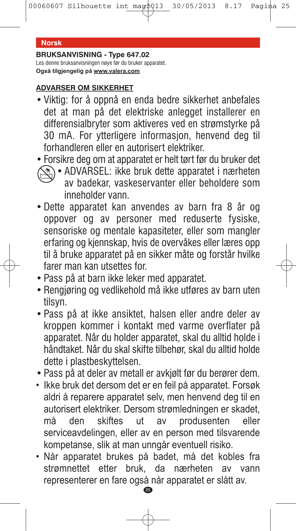 VALERA SILHOUETTE User Manual | Page 23 / 78