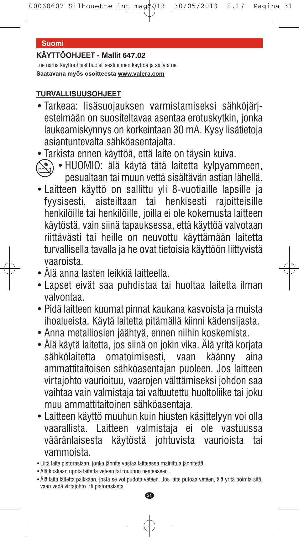 VALERA SILHOUETTE User Manual | Page 29 / 78