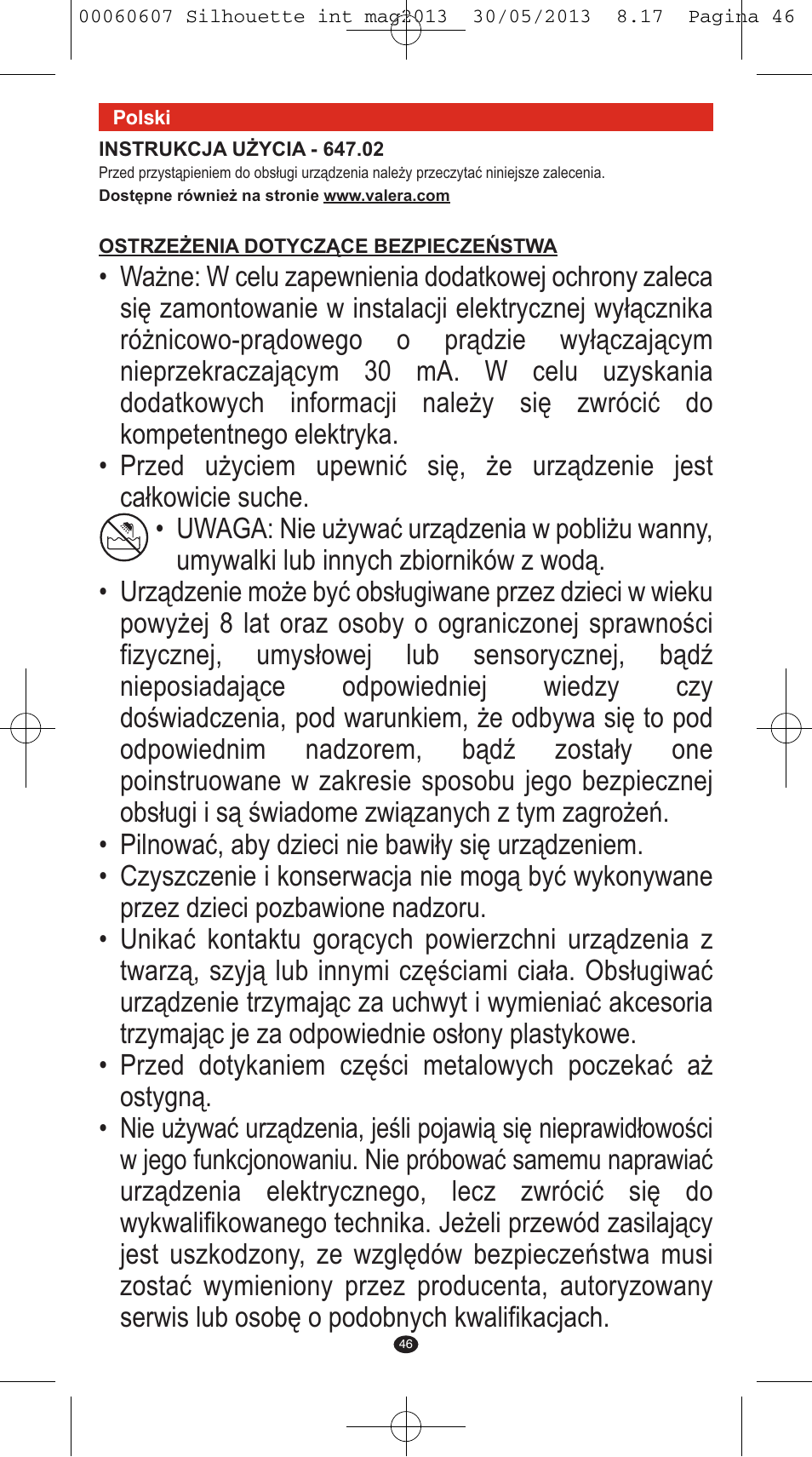 VALERA SILHOUETTE User Manual | Page 44 / 78
