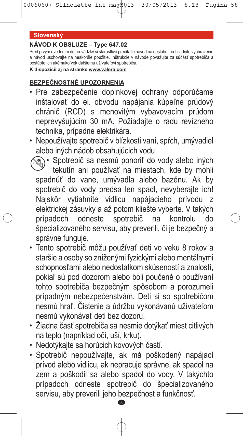 VALERA SILHOUETTE User Manual | Page 56 / 78