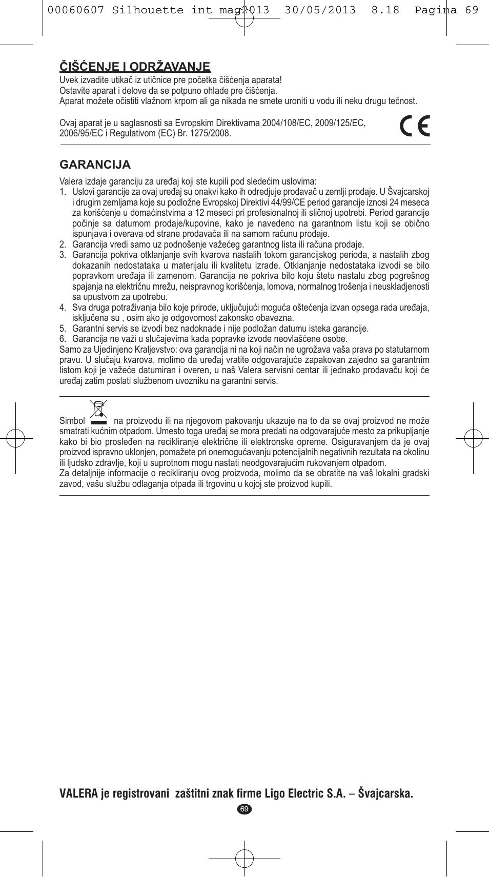 VALERA SILHOUETTE User Manual | Page 67 / 78