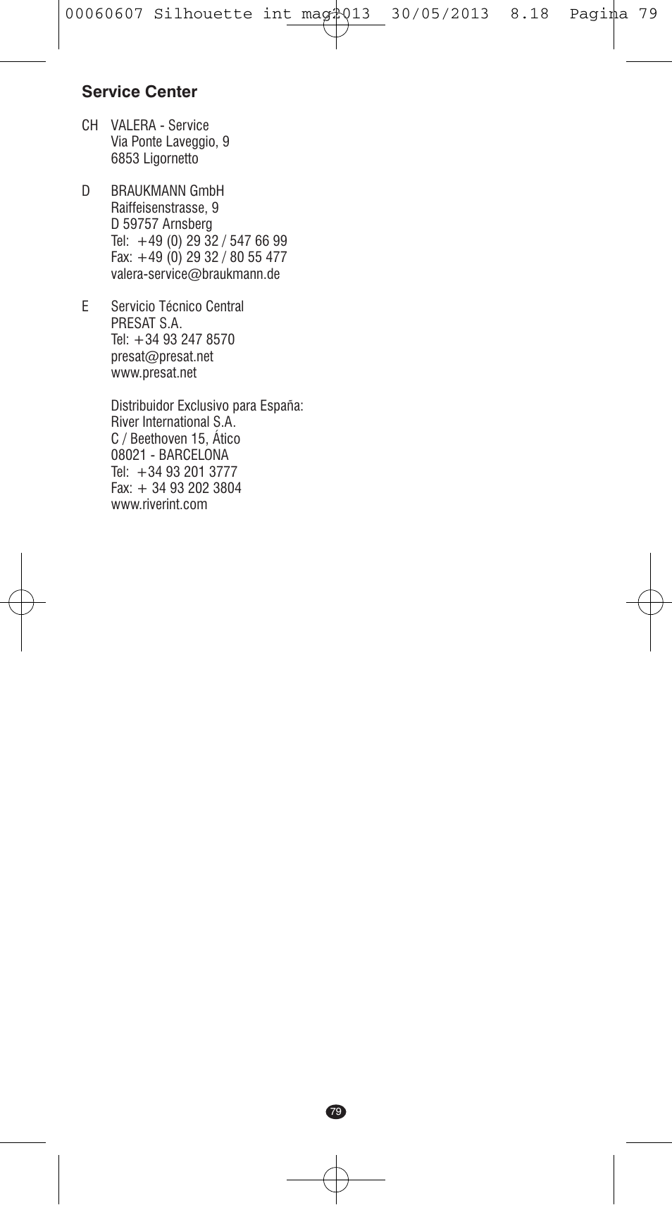VALERA SILHOUETTE User Manual | Page 77 / 78