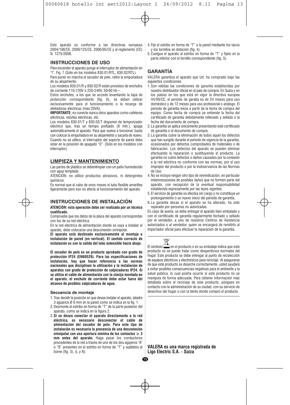 VALERA HOTELLO AC SHAVER User Manual | Page 11 / 38