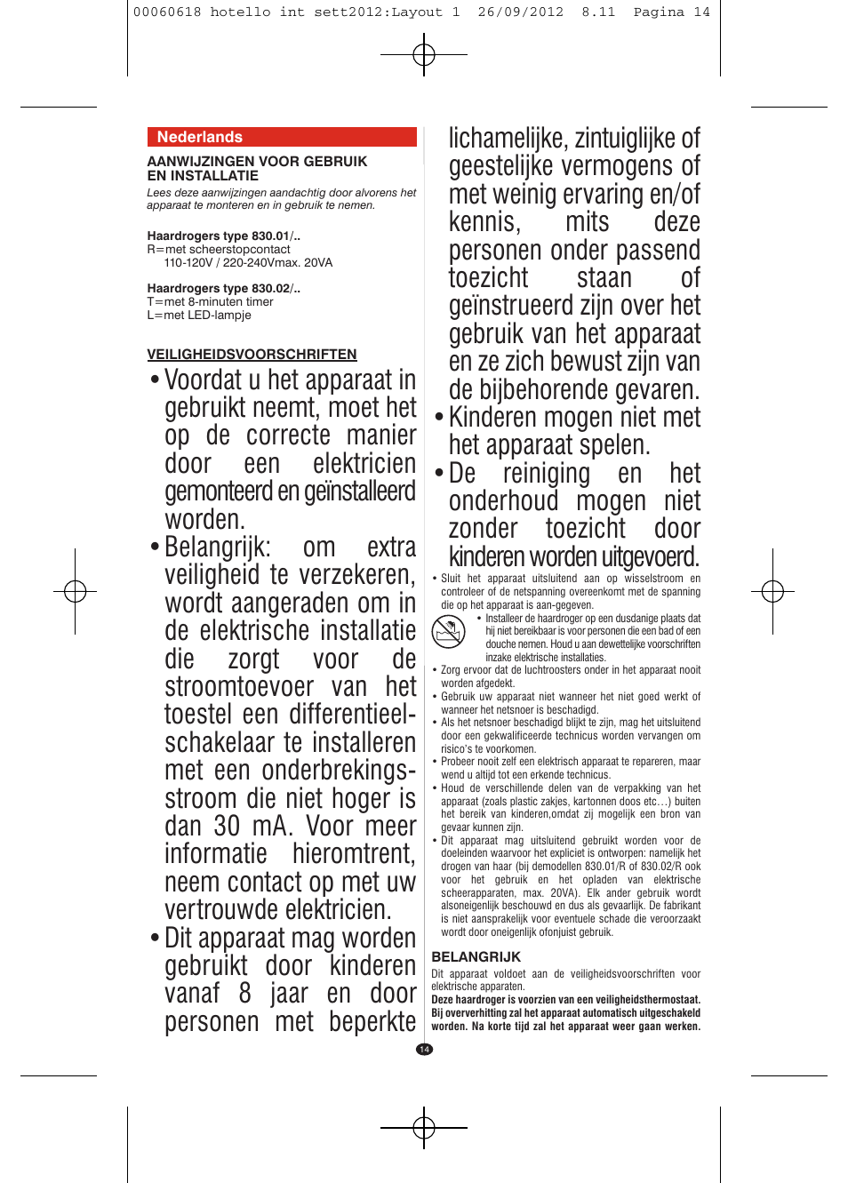 VALERA HOTELLO AC SHAVER User Manual | Page 12 / 38