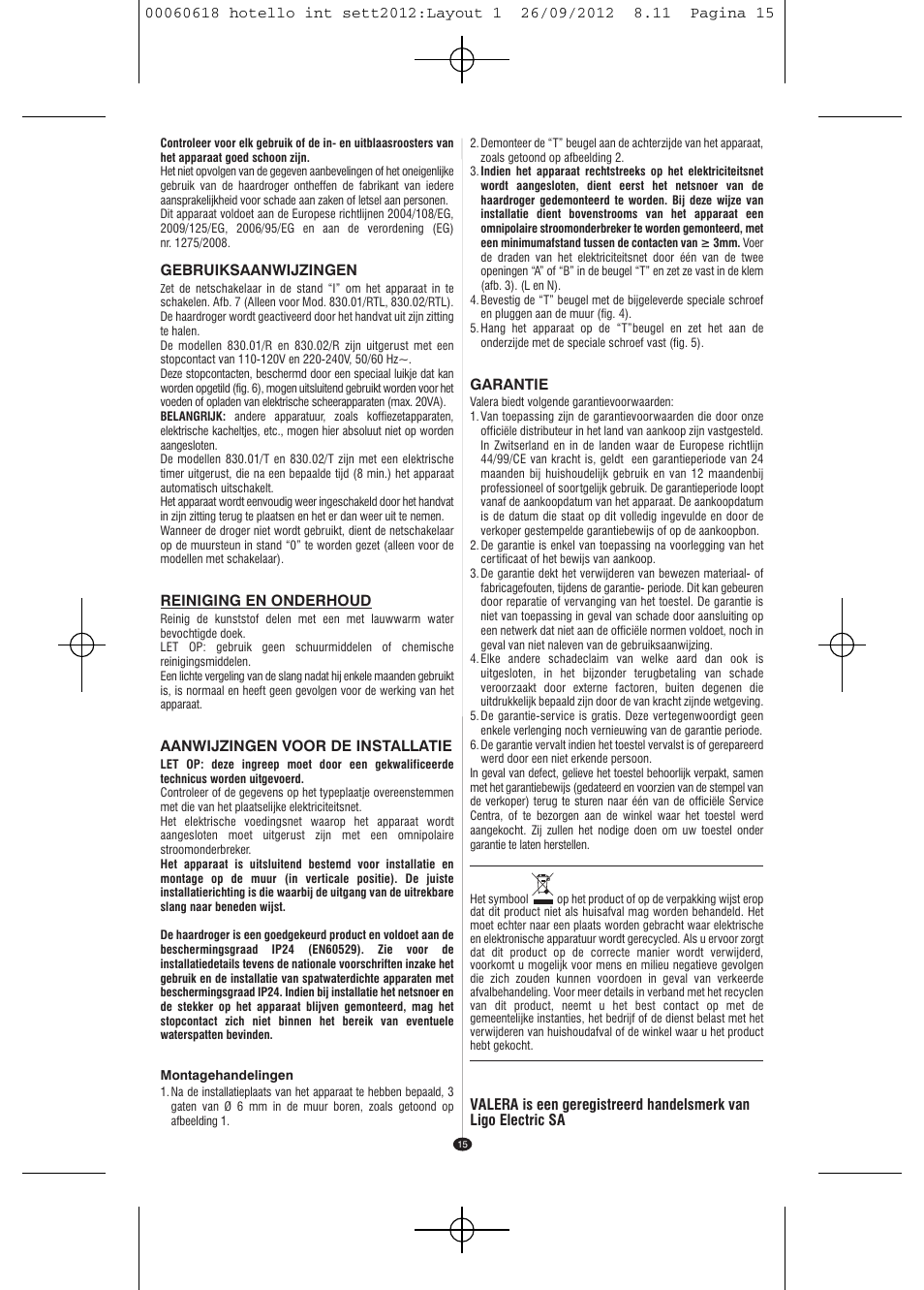 VALERA HOTELLO AC SHAVER User Manual | Page 13 / 38