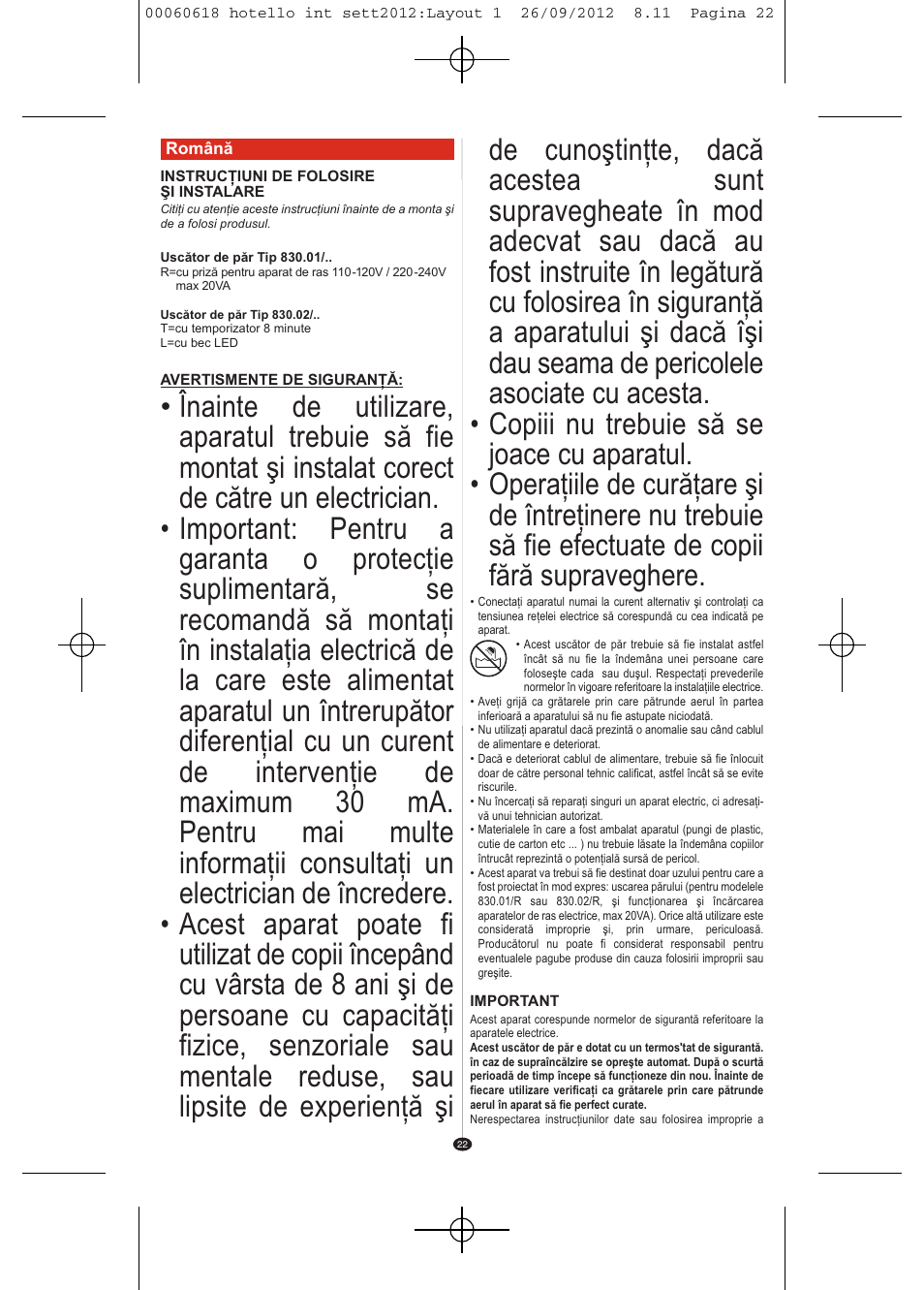 VALERA HOTELLO AC SHAVER User Manual | Page 20 / 38