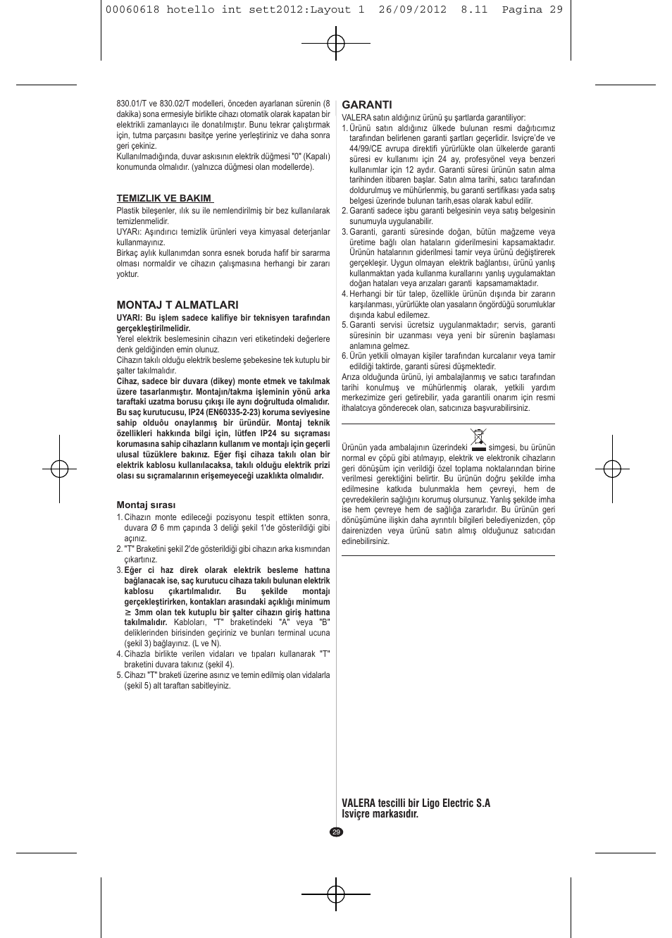 VALERA HOTELLO AC SHAVER User Manual | Page 27 / 38