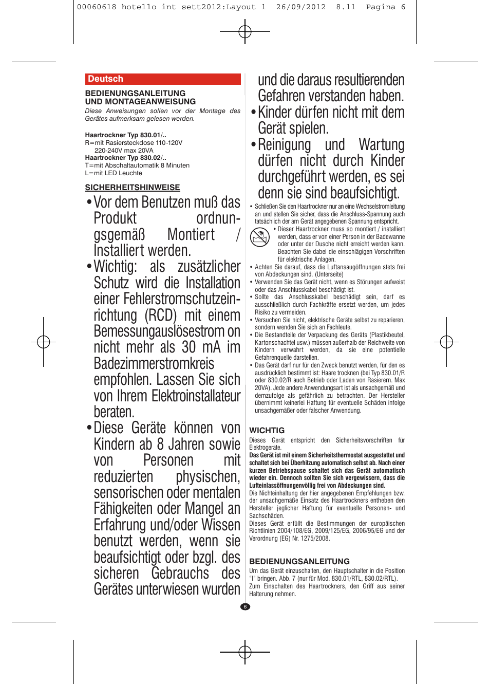 VALERA HOTELLO AC SHAVER User Manual | Page 4 / 38