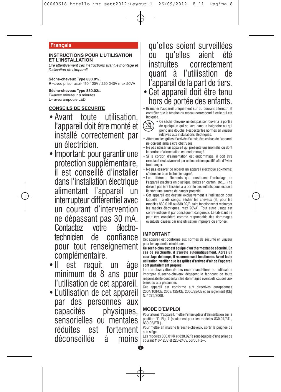 VALERA HOTELLO AC SHAVER User Manual | Page 6 / 38