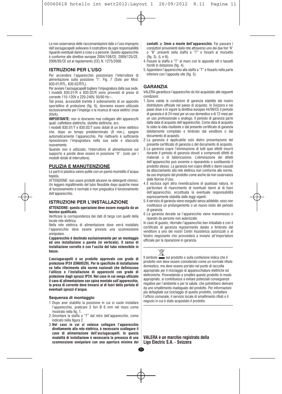 VALERA HOTELLO AC SHAVER User Manual | Page 9 / 38