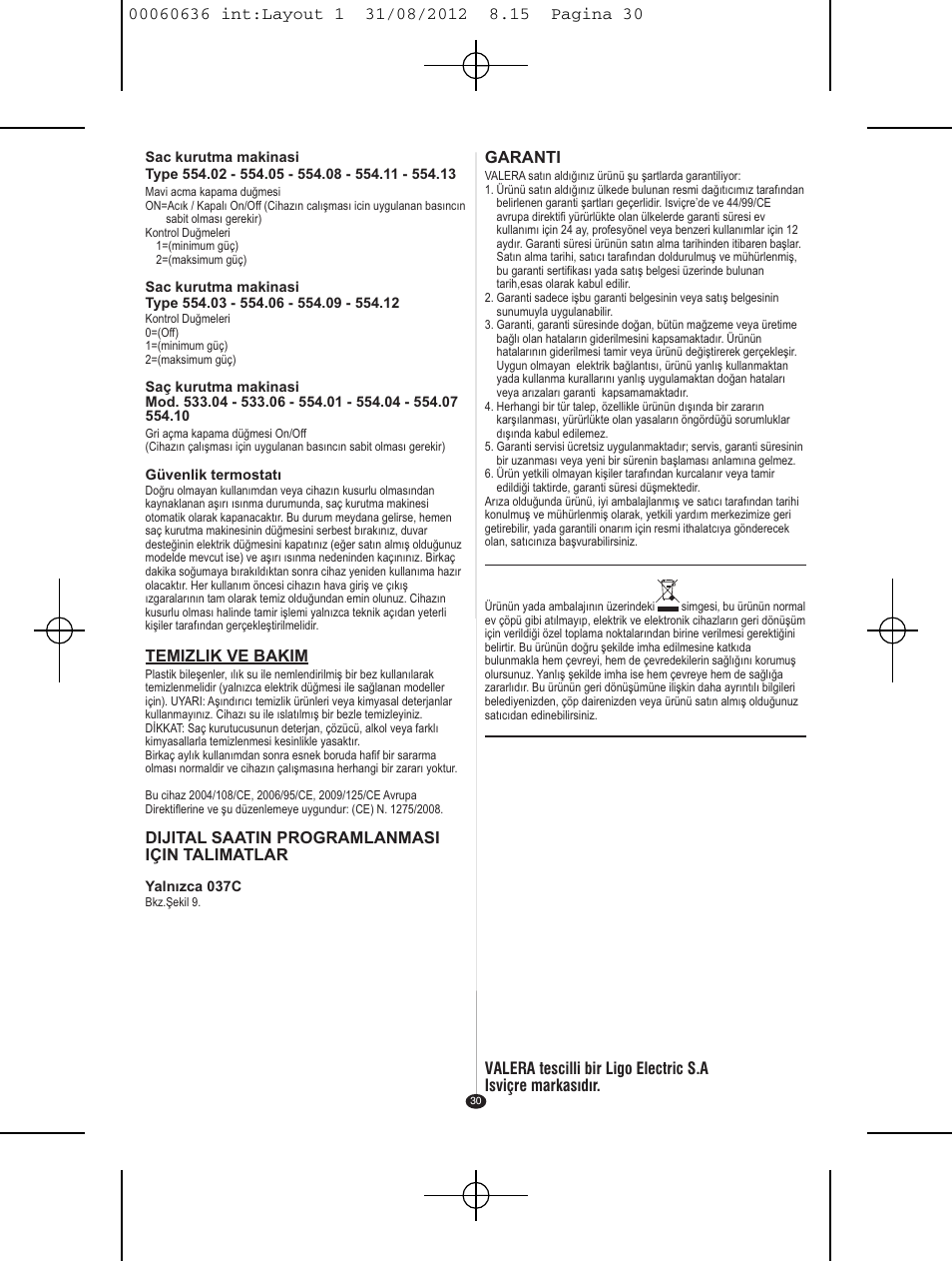 VALERA PREMIUM 1200 SHAVER User Manual | Page 28 / 42