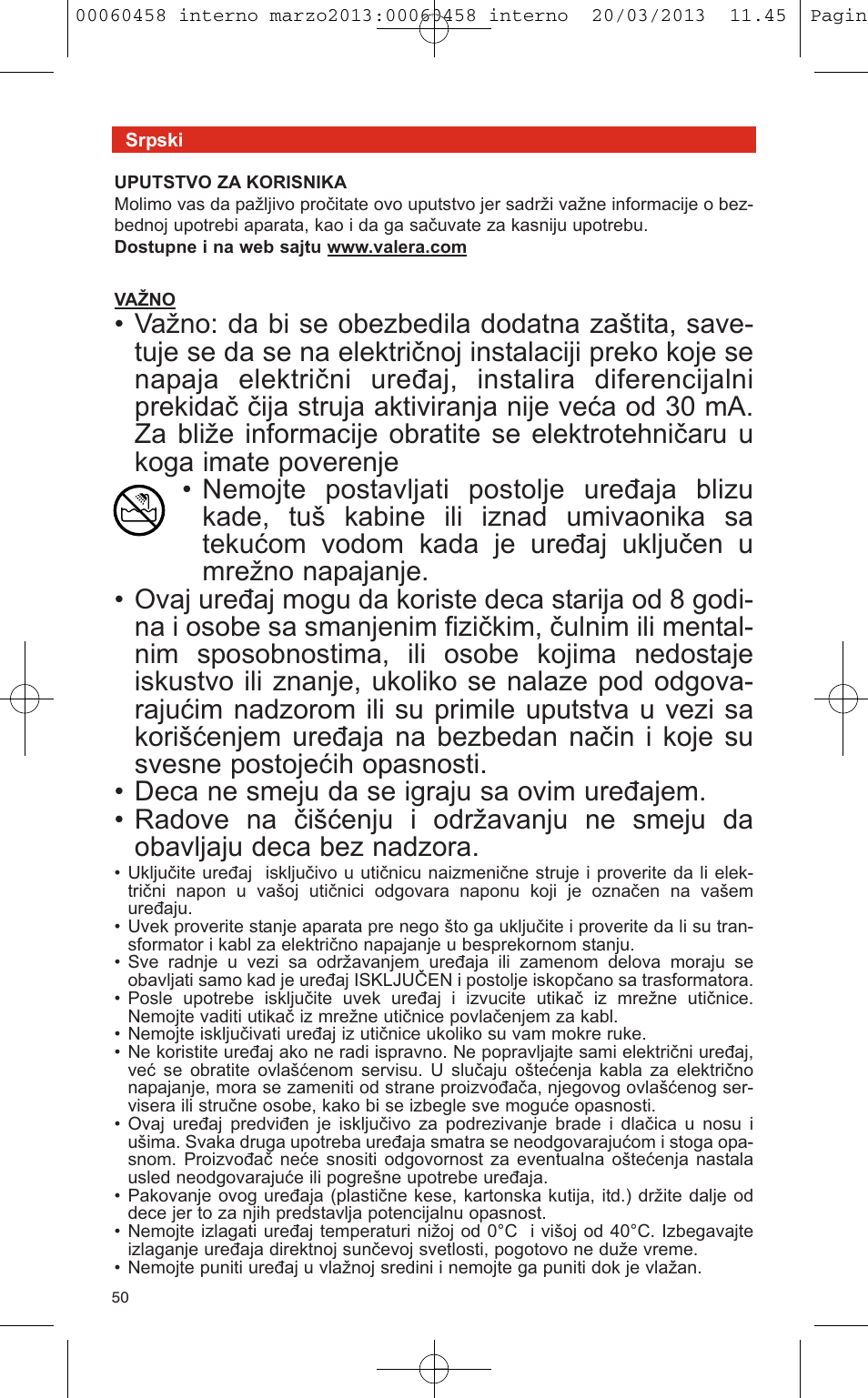 VALERA CONTOUR X CERAMIC User Manual | Page 46 / 74